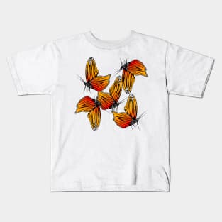 Orange Butterfly Kids T-Shirt